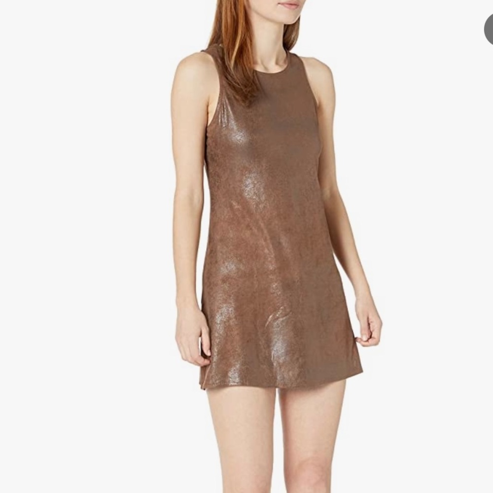 Angie Faux Leather Shirt Dress
